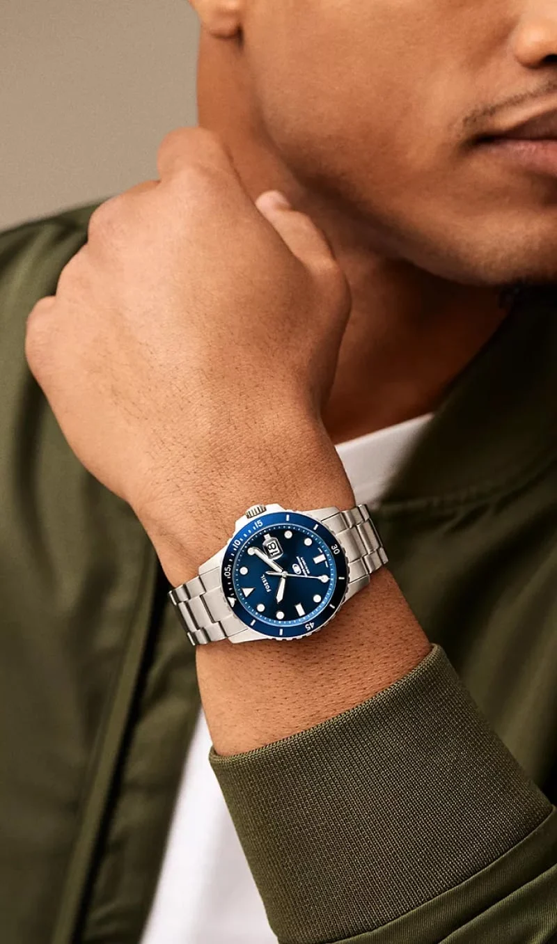 Fossil Blue Dive Three-Hand Date Stainless Steel Watch - FS6029